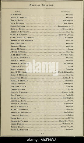 Annual catalogue of the officers and students of Oberlin College for the college year (1850) (14775594451) Stock Photo