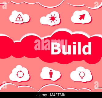 The word build on digital screen, business concept Stock Photo