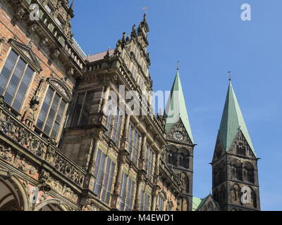 Bremen - Town Hall and Bremen Cathedral, Germany Stock Photo