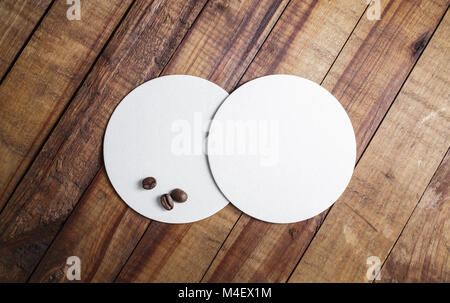 Blank beer coasters Stock Photo