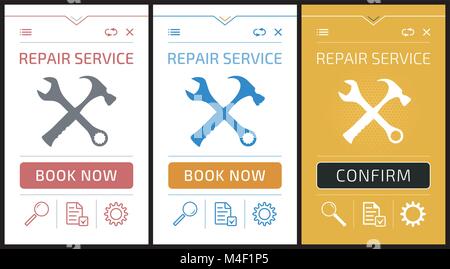 Online Repair Service App - Smartphone Screens Stock Vector