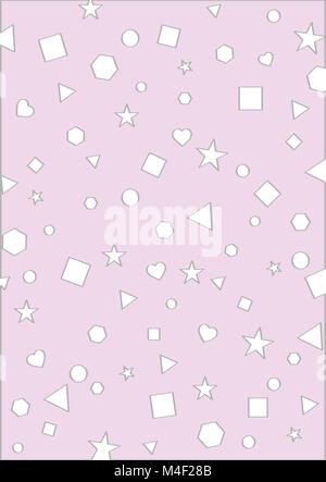 seamless pattern with shape of star, triangle, square, hexagonal, circular for decoration and background Stock Vector
