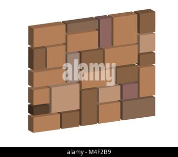 3d brick stone wall, design block stone wall texture for industry Stock Vector