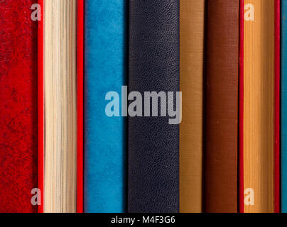 Close-up on a few books on a bookcase Stock Photo