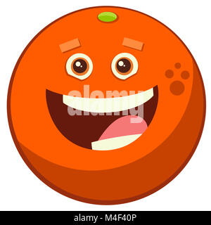 cartoon orange fruit character Stock Photo