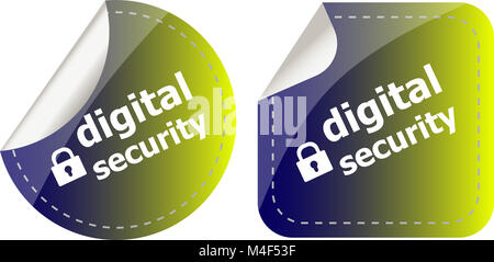 digital security stickers label tag set Stock Photo