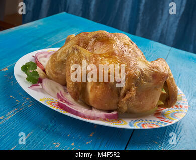 Chicken Sajji  - Masala chicken dish Balochistan province of Pakistan. Stock Photo