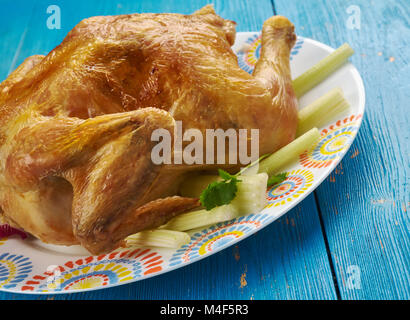 Chicken Sajji  - Masala chicken dish Balochistan province of Pakistan. Stock Photo