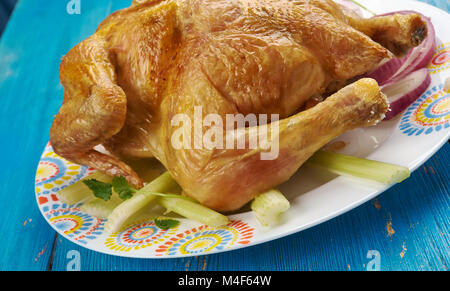 Chicken Sajji  - Masala chicken dish Balochistan province of Pakistan. Stock Photo