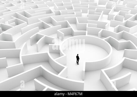 Businessman in the middle of the maze. Challenge concepts Stock Photo