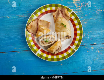 klamar mimli - Stuffed Calamari with tuna and shrimps, Maltese cuisine Stock Photo