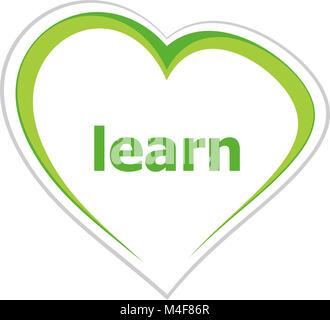 education concept, learn word on love heart Stock Photo