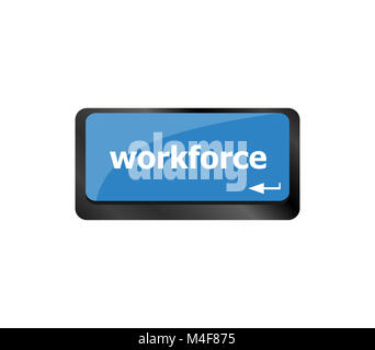Workforce keys on computer keyboard - business concept Stock Photo
