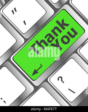 Computer keyboard with Thank You key, business concept Stock Photo