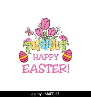 Happy Easter slogan Stock Vector