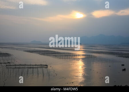 xiapu shoals landscape in sunset Stock Photo