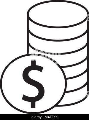 bank with stacked coins black and white Stock Vector Image & Art - Alamy
