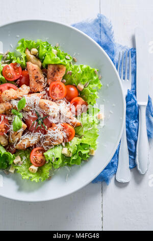 Classic Caesar salad made of fresh ingredients Stock Photo