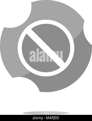 not allowed sign web icon, button isolated on white Stock Photo