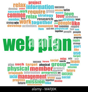 words web plan. Business concept . Word cloud collage Stock Photo