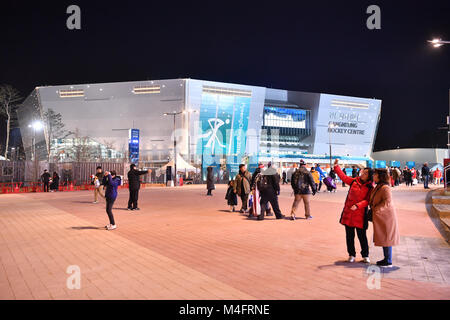 Gangneung, South Korea. 15th Feb, 2018. The Gangneung Hockey Centre in Gangneung, South Korea, 15 February 2018. Credit: Peter Kneffel/dpa/Alamy Live News