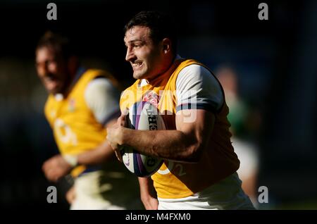 Twickenham ,London, UK. 16th February 2018.  Jonny May of England during an England Rugby Open Training Session at Twickenham Stadium. Credit:Paul Harding/Alamy Live News Stock Photo