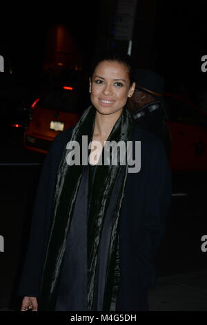 NEW YORK, NY - FEBRUARY 13: Guest attend the screening of Marvel Studios' 'Black Panther' hosted by The Cinema Society with Ravage Wines and Synchrony at Museum of Modern Art on February 13, 2018 in New York City.  People:  Guest Stock Photo