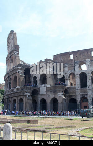 View of cross-section layer part of one side of the Colosseum, Rome ...