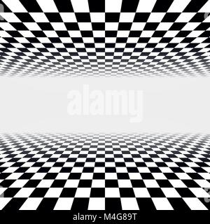 abstract checker background in perspective Stock Vector
