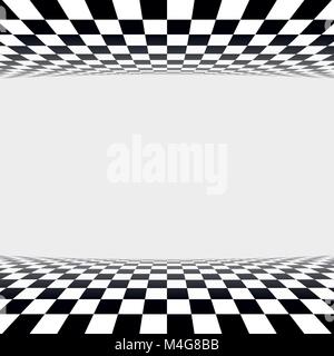 abstract checker background in perspective Stock Vector