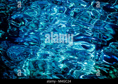 Deep blue liquid water surface. Abstract background Stock Photo