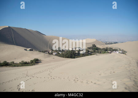 La Huacachina Oasis in Ica desert in Peru Stock Photo