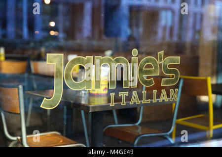 Jamie Oliver may have to close a dozen more of his Italian restaurants after the chain lost almost £10million. The celebrity chef closed seven of his Italian restaurants as well as his Union Jacks chain in 2017. Now, he could be closing 12 more – with branches at risk including Glasgow, Bristol, Cardiff and St Albans.  Featuring: General view of Jamie's Italian restaurant in Angel Where: London, London, United Kingdom When: 16 Jan 2018 Credit: WENN.com Stock Photo