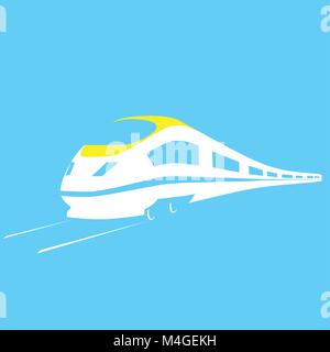 Fast modern passenger train - railroad transport Stock Vector