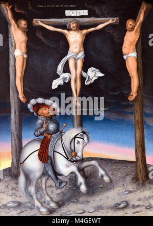 The Crucifixion with the Converted Centurion, Lucas Cranach the Elder, 1536, National Gallery of Art, Washington DC, USA, North America Stock Photo