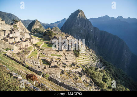 Ruins of Machu Picchu city in the morning, Peru Stock Photo