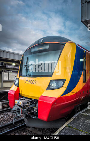 South Western Railway Desiro City Class 707 locomotive and rolling stock in new livery colours Stock Photo