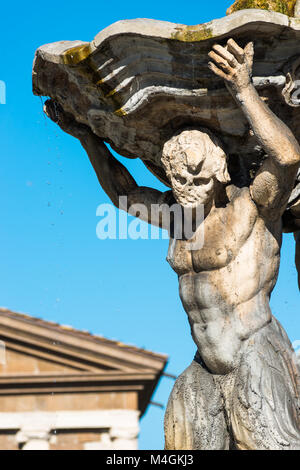 Triton's Fountain or Fontana dei Tritoni, in Piazza della Bocca della Verita, Rome, Italy Stock Photo