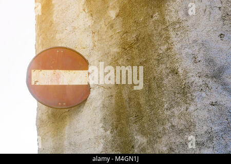 Rusty No entry sign Stock Photo