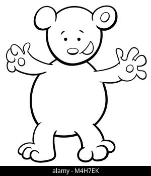 bear cartoon coloring book Stock Photo