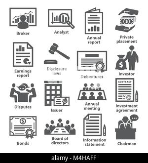 Business management icons Pack 37 on white Stock Vector