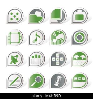 Simple Phone  Performance, Internet and Office Icons - Vector Icon Set Stock Vector