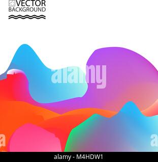 Marble landscape trendy illustration backgrounds, placard with abstract liquid wave shapes, geometric style flat and 3d design elements. Modern art fo Stock Vector