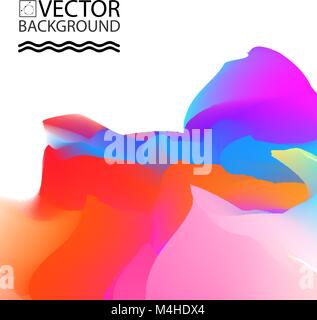 Marble landscape trendy illustration backgrounds, placard with abstract liquid wave shapes, geometric style flat and 3d design elements. Modern art fo Stock Vector