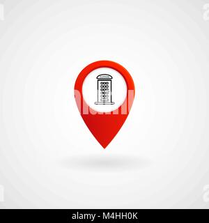 Red Location Icon for Phone Box, Vector, Illustration, Eps File Stock Vector