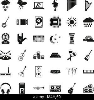 Perfect sound icons set, simple style Stock Vector