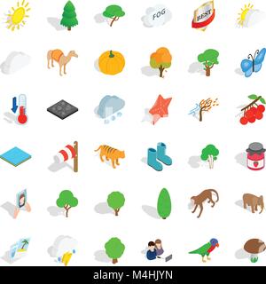 Good nature icons set, isometric style Stock Vector