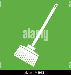 Broom icon green Stock Vector