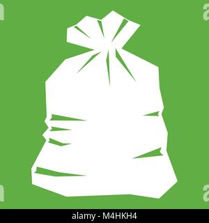 Garbage bag icon green Stock Vector