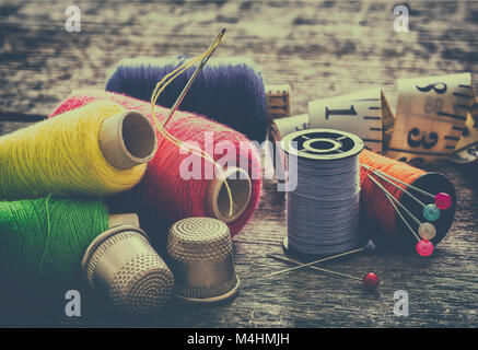 Sewing equipment, tools Stock Photo